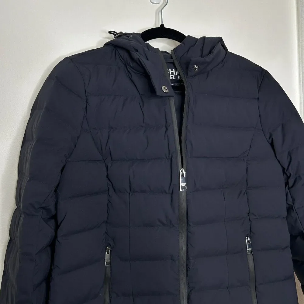 Michael Kors Navy Blue Premium Down Blend Puffer Coat Jacket Women's Size Small